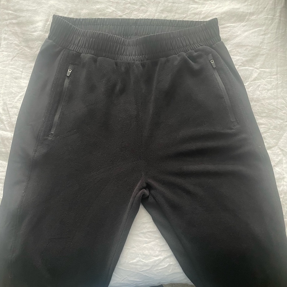 Zyia Black Fleece High Rise Joggers Sz L - Picture 3 of 7
